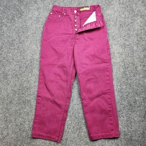 Vintage Lawman Jeans Womens 9 Crop Pink High Rise Western Tapered Denim 90s‎